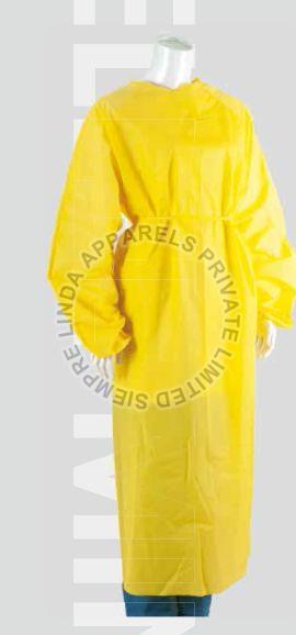 Full Sleeve PEVA Plain Yellow Disposable Protective Gown, for Clinical, Hospital, Gender : Unisex
