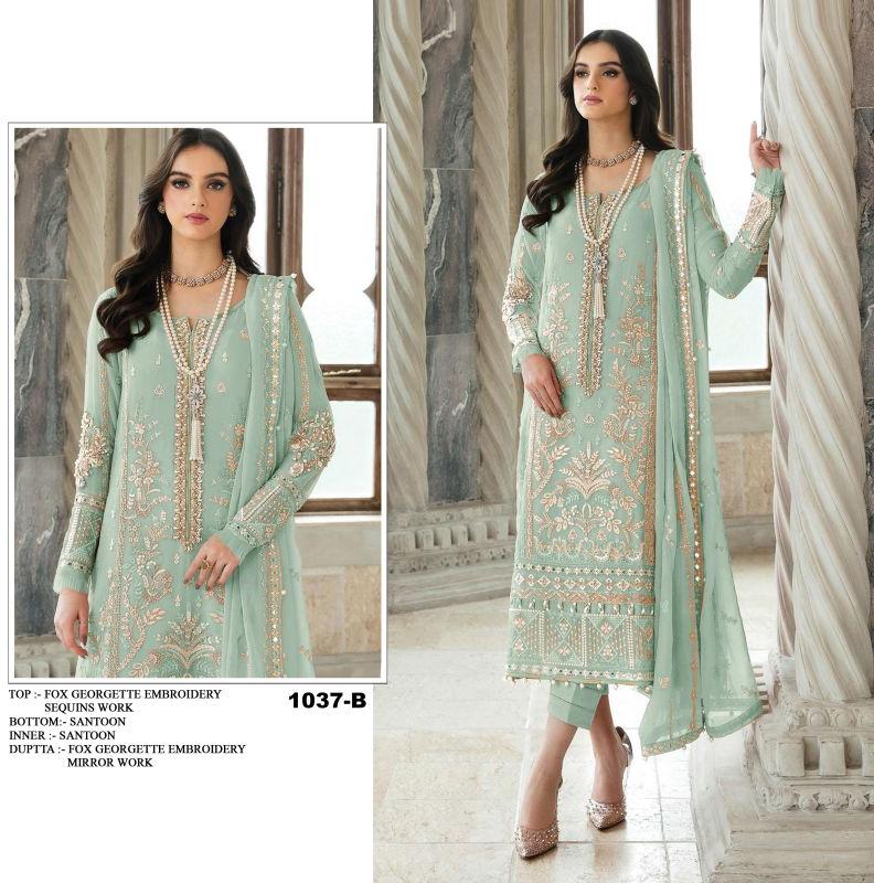 Sky Blue -pakistani Salwar Kameez, Feature : Comfortable, Easily Washable, Embroidered, Skin Friendly