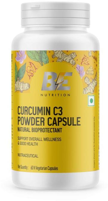 Be Nutrition Curcumin C3 Powder Capsules, Packaging Type : Plastic Bottle