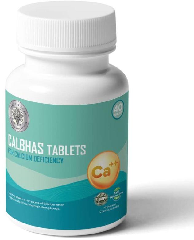 Sages & Seas Calbhas Tablets, Packaging Type : Plastic Bottle