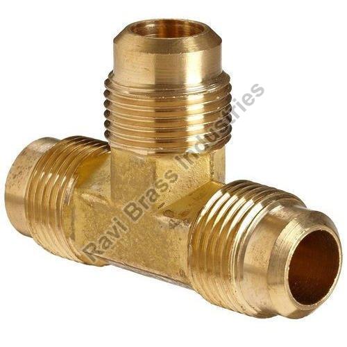 Golden Coated Brass Flare Union Tee, Feature : Rust Proof, Fine Finished