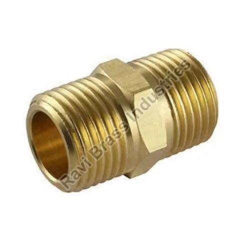 Golden Polished Brass Hex Nipple, Feature : Light Weight, Rust Proof