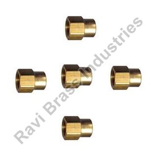 Golden Round Polished Brass Reducing Coupling, Packaging Type : Plastic Packets