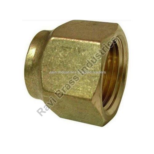 Golden Polished Brass Short Flare Nut, for Oil, Air Water, Packaging Type : Paper Box