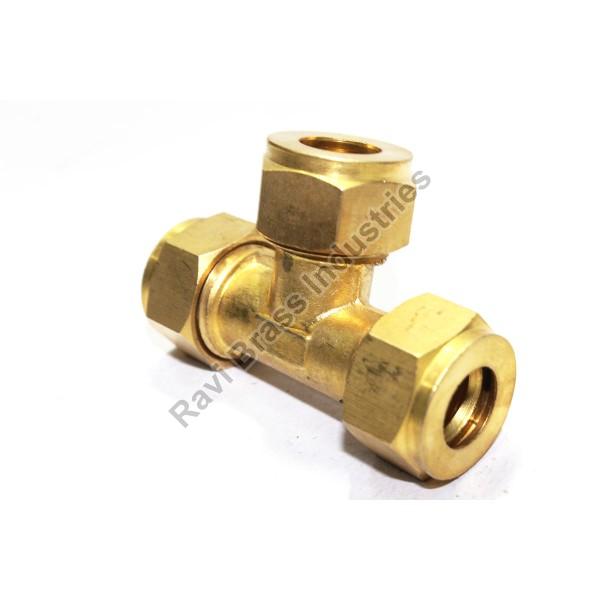 Golden Brass Union Tee, for Pipe Fittings, Feature : Rust Proof, Fine Finished