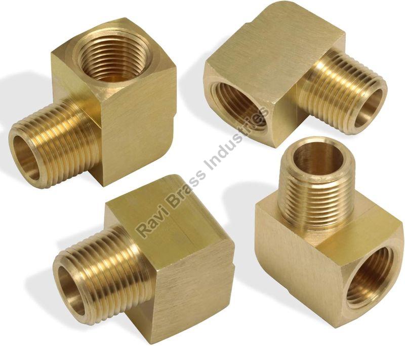 Golden NPT Brass 90° Male Female Elbow, for Pipe Fittings, Connection : Male/Female
