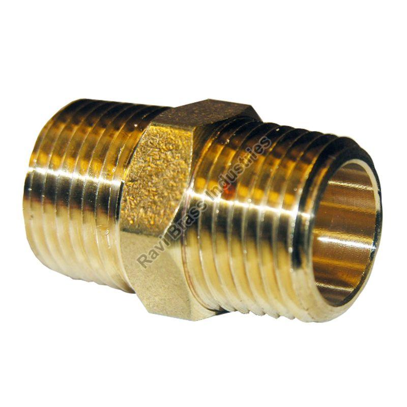 Polished NPT Brass Hex Nipple, Feature : Fine Finished, Rust Proof