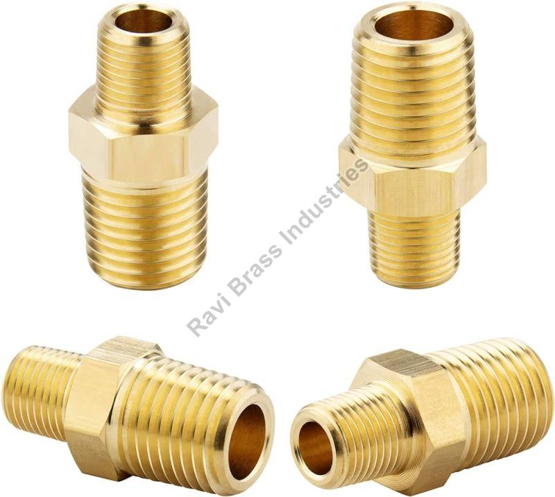 Golden Round Polished Npt Brass Reducing Nipple, For Pipe Fittings, Feature : Fine Finished, Rust Proof
