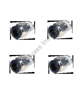 Round Polished Aluminum Pneumatic Imperial Male Connector, Color : Silver
