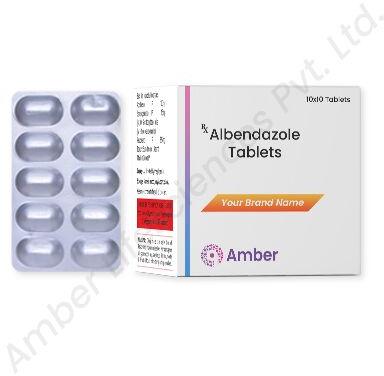 Amber Lifesciences Albendazole Tablets, Packaging Type : Box