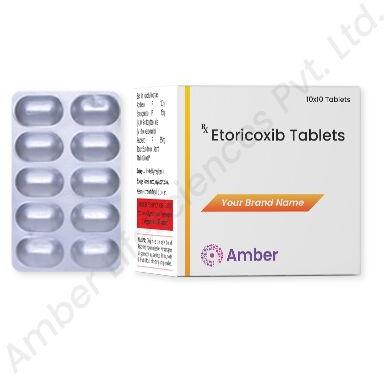 Amber Lifesciences Etoricoxib Tablet, for Clinical, Hospital, Packaging Size : 10x10