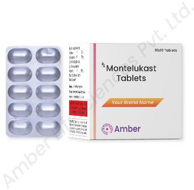 Amber Lifesciences Montelukast Tablet, Pack Size : 10x10
