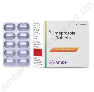 Amber Lifesciences omeprazole capsules, Packaging Type : Box
