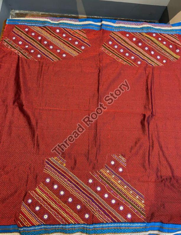 Pure Ilkal Cotton Red Blouse Fabric, Technics : Machine Made