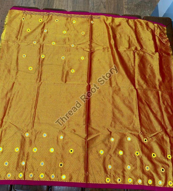 Pure Ilkal Cotton Yellow Blouse Fabric, Technics : Machine Made