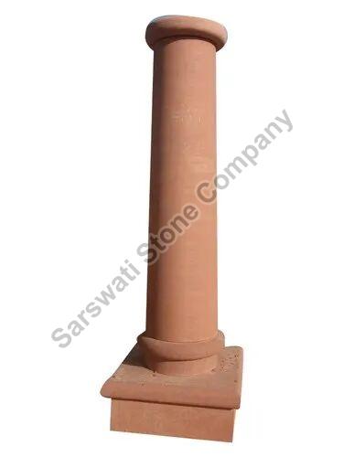 Round Sandstone Pillar, Color : Creamy