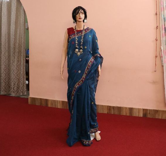 Blue Khadi Cotton Sarees