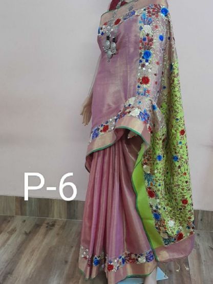 Tissue Linen Kashmiri Sarees