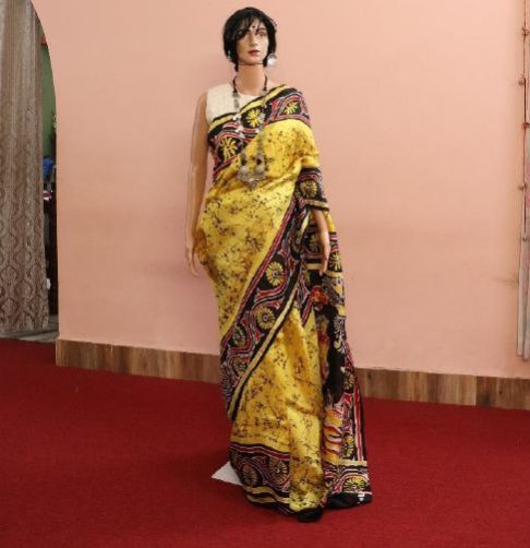 Silk Hand Batik Printed Sarees