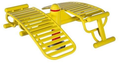 Yellow Manual Paint Coated Mild Steel Outdoor Gym Abdominal Board