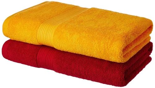 Multicolor Plain Cotton Bath Towel