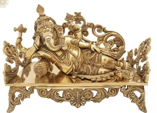 Brass Sleeping Ganesha Statue