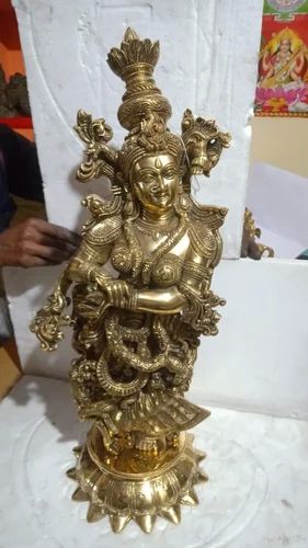 Golden Rewadiya Arts Radha Ji Brass Statue, for Decoration, Packaging Type : Wooden Box