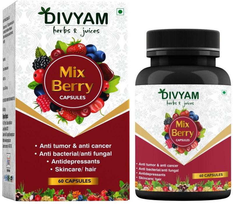 Divyam Mix Berry Capsule, Packaging Type : Plastic Bottle