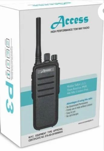 Black Battery Access P9 Walkie Talkie, for Communication, Model Number : P3
