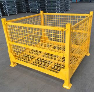 Color Coated Mild Steel Cage Pallet, for Industrial Use, Color : Yellow