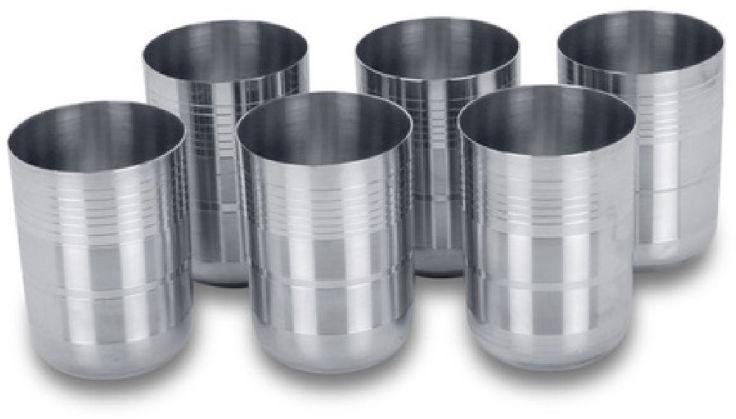 Silver Round Deepline Amrapali Stainless Steel Glass, Packaging Type : Box