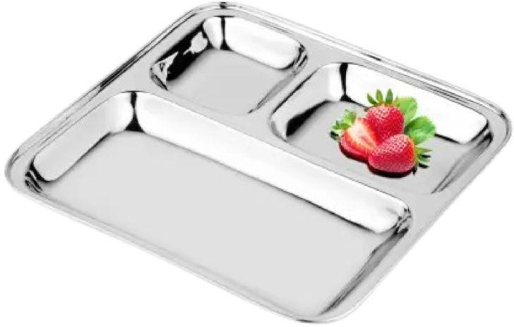 Stainless Steel 3 in 1 Pav Bhaji Plate