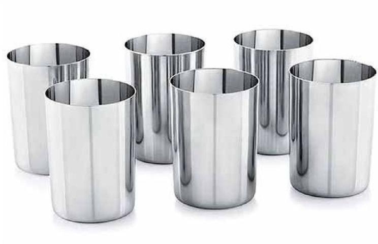 Stainless Steel Plain Amrapali Glass, Packaging Type : Box