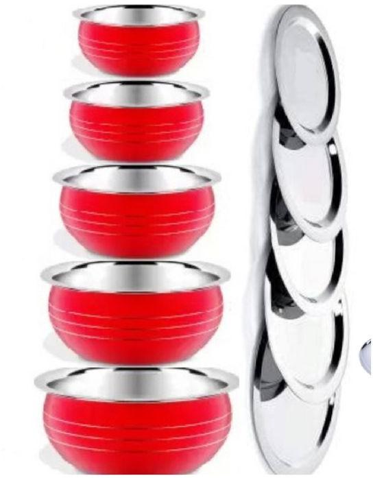 Stainless Steel Red Handi with Lid