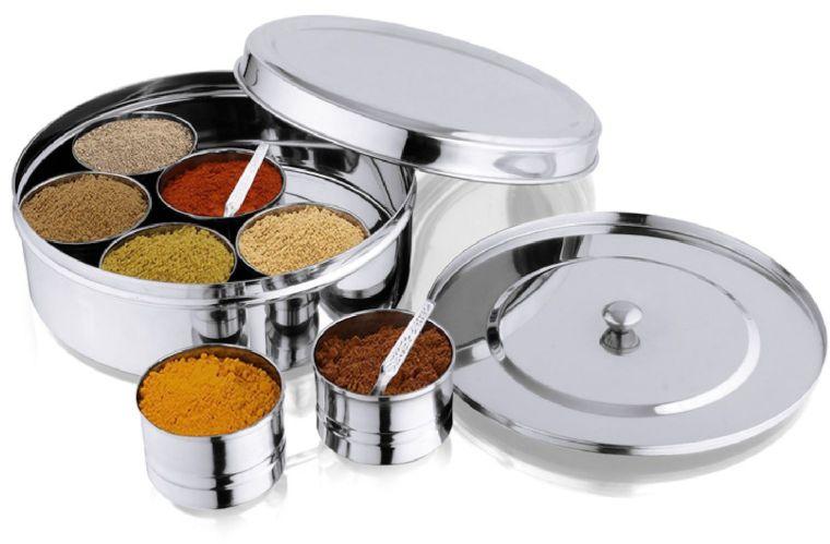 Stainless Steel Spice Box with Steel Lid