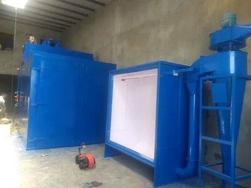 Automatic Electric Mild Steel Balaji Powder Coating Booth, for Industrial, Color : Blue