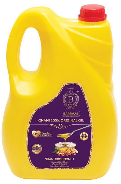 Yellow Liquid 5 Litre Baremas Groundnut Oil, for Cooking, Certification : FSSAI