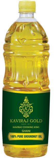 Yellow 1 Litre Kaviraj Gold Groundnut Oil, for Cooking, Certification : FSSAI