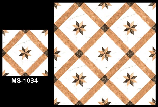Square Ms-1034 Satin Matt Porcelain Tiles, For Interior, Exterior, Elevation