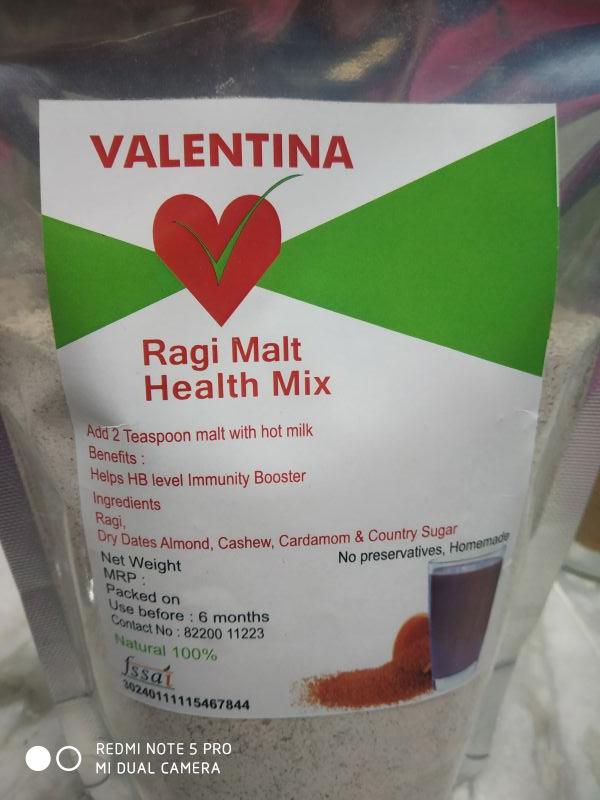 Valentina Raagi 250gms Ragi Malt Health Mix, Shelf Life : 6mnths
