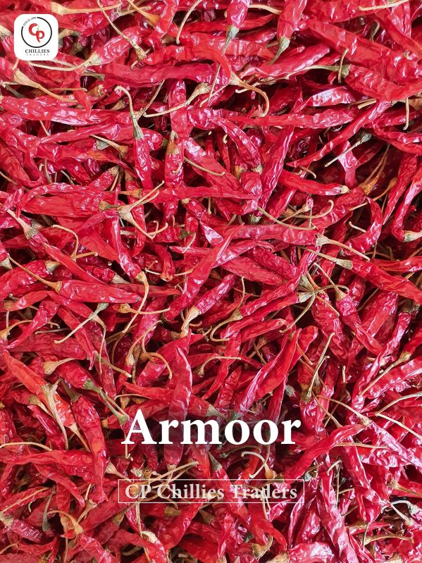 Red With Stem Organic Spice Armoor Chilli, Specialities : Hygenic, Rich In Taste