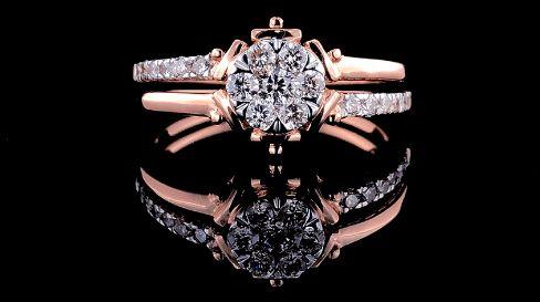 HI /VS-SI Rose Gold AUA1014 Ladies Diamond Ring, Purity : 14kt