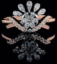 HI/VS-SI Rose Gold AUA2207 Ladies Diamond Ring, Packaging Type : Velvet Box