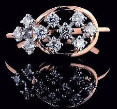 HI/VS-SI Rose Gold AUA2478 Ladies Diamond Ring, Purity : 14KT