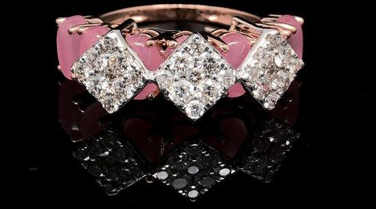 Rose Gold AULR445 Ladies Diamond Ring, Packaging Type : Velvet Box