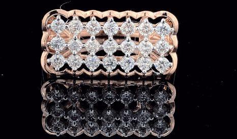 Rose Gold AULR450 Ladies Diamond Ring, Packaging Type : Velvet Box