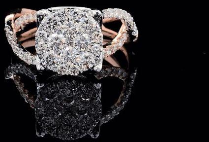 Rose Gold AULR483 Ladies Diamond Ring, Packaging Type : Velvet Box