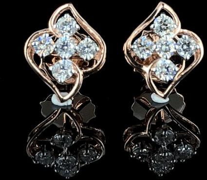 AUT2234 Diamond Stud Earrings, Packaging Type : Velvet Box