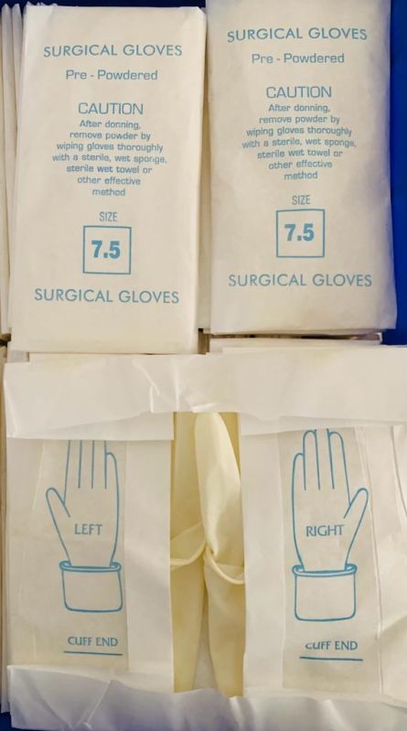 Creamy Latex Plain Surgical Gloves, For Hospital, Clinical