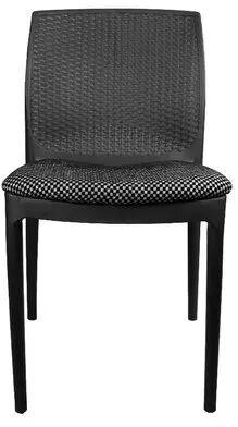 Alpha Armless Chair with Cushion, for Home, Garden, Colleges, Cafe, Color : Black, Brown
